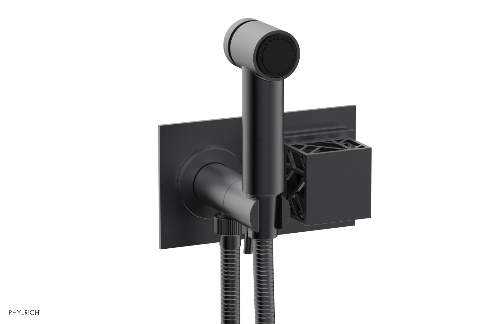 Phylrich JOLIE Wall Mounted Bidet, Square Handle with "Black" Accents