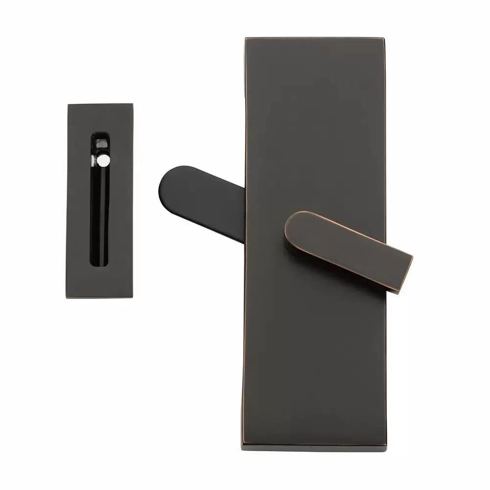 Emtek Modern Rectangular Barn Door Privacy Lock with Strike by Emtek