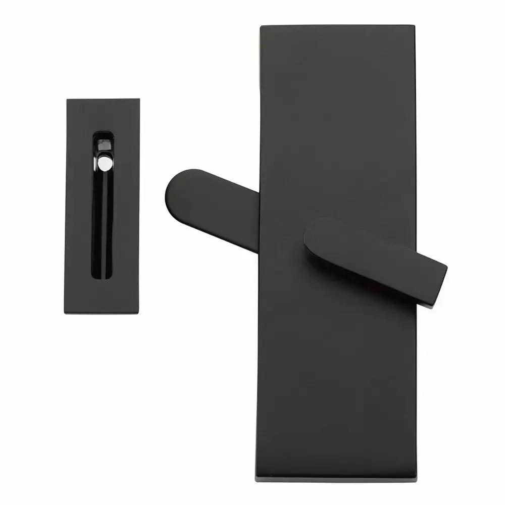flat black door lock