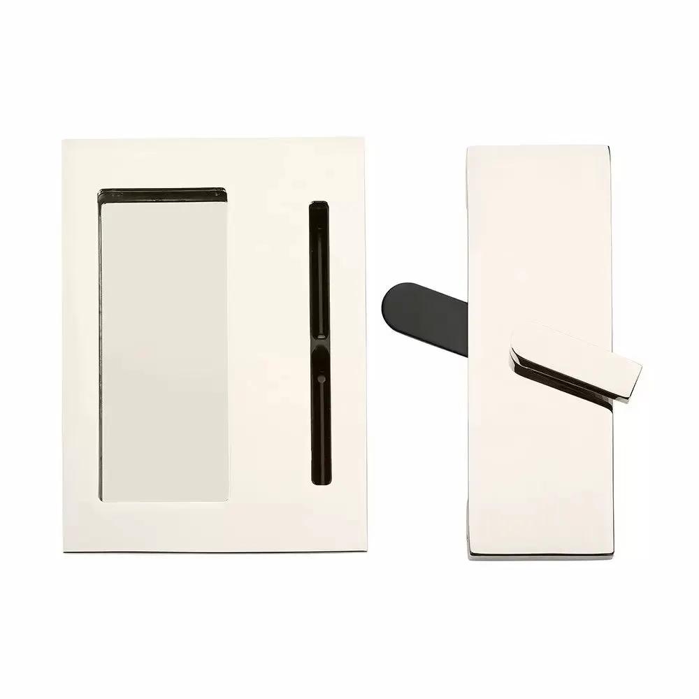 Emtek Modern Rectangular Barn Door Privacy Lock and Flush Pull with Integrated Strike by Emtek