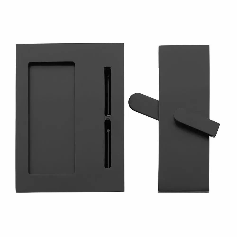flat black door lock