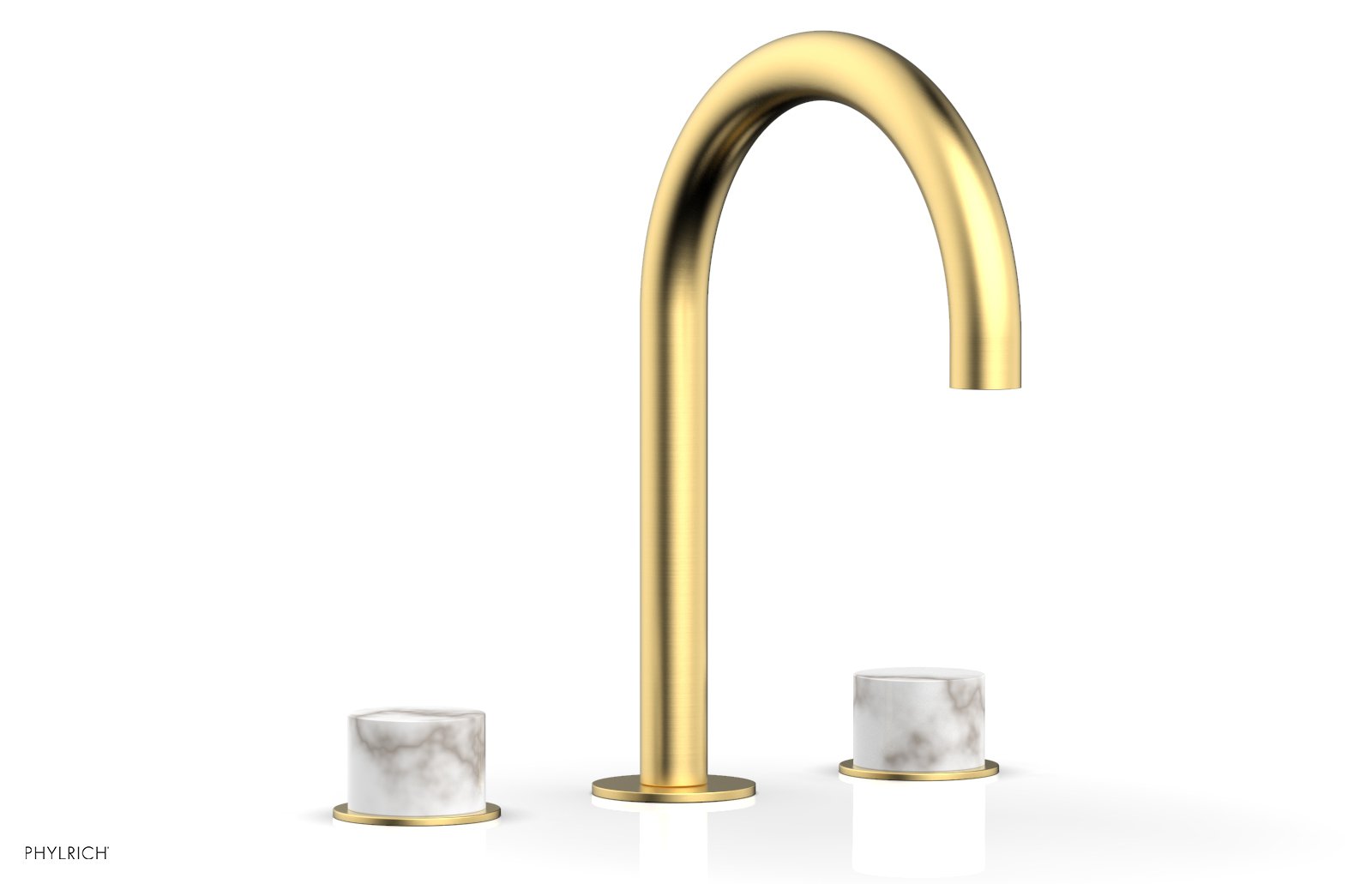 Phylrich BASIC II Widespread Faucet - White Marble Handles