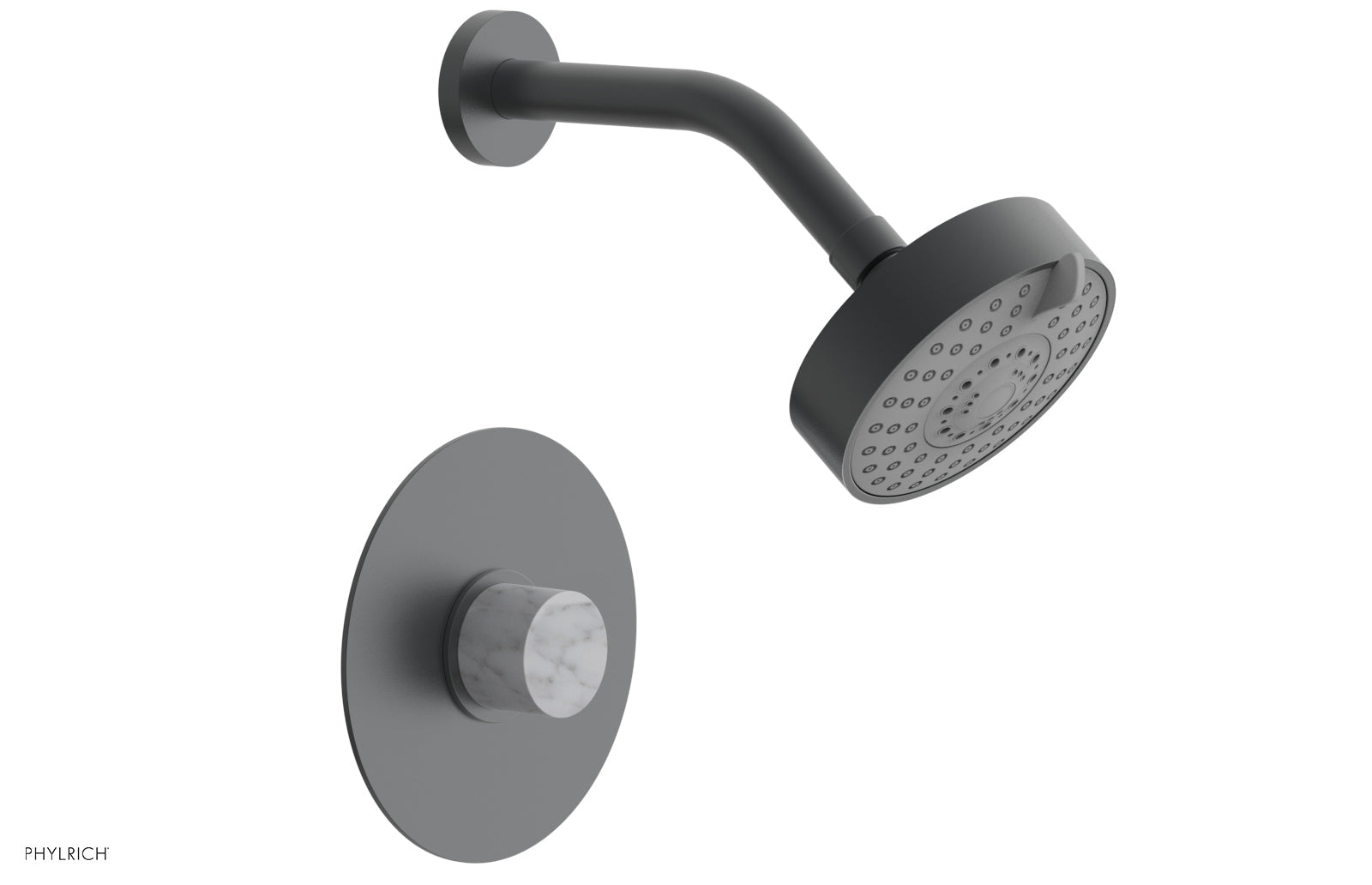 Phylrich BASIC II Pressure Balance Shower Set - White Marble Handle