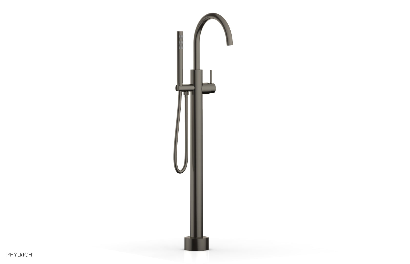 Phylrich BASIC II Tall Floor Mount Tub Filler - Lever Handle with Hand Shower