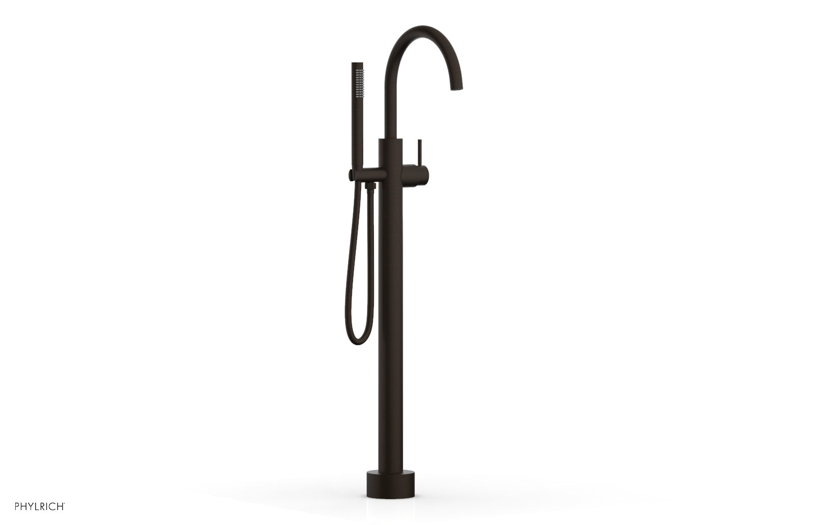 Phylrich BASIC II Tall Floor Mount Tub Filler - Lever Handle with Hand Shower