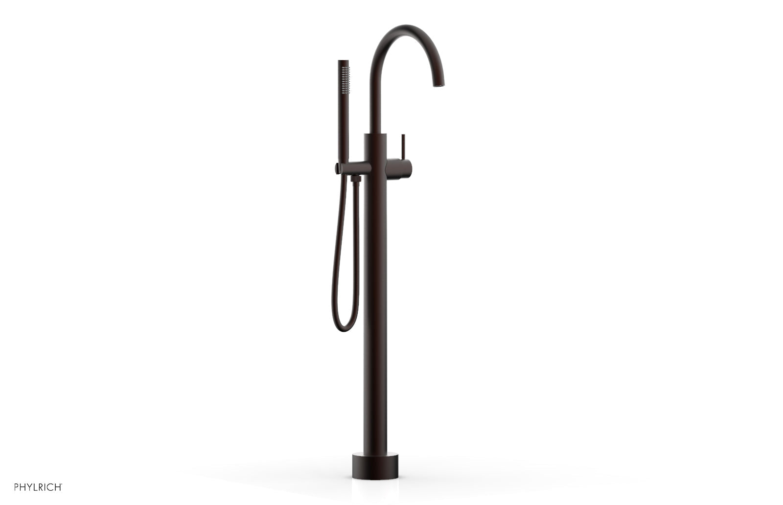 Phylrich BASIC II Tall Floor Mount Tub Filler - Lever Handle with Hand Shower