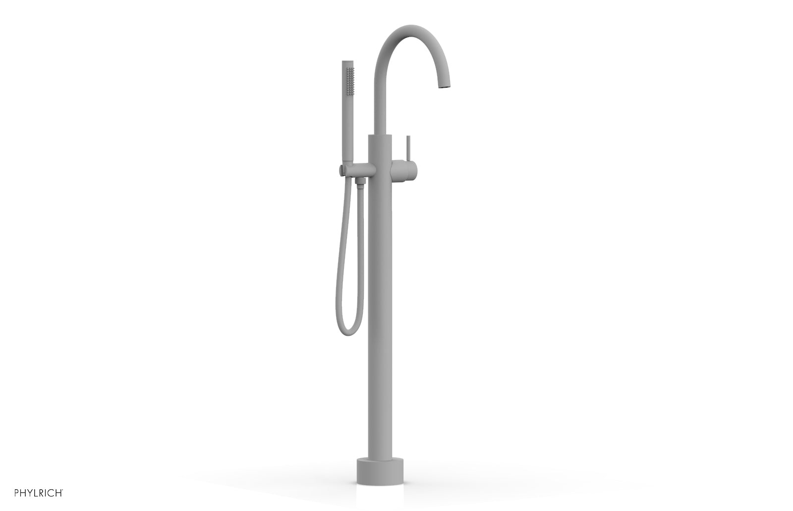 Phylrich BASIC II Tall Floor Mount Tub Filler - Lever Handle with Hand Shower