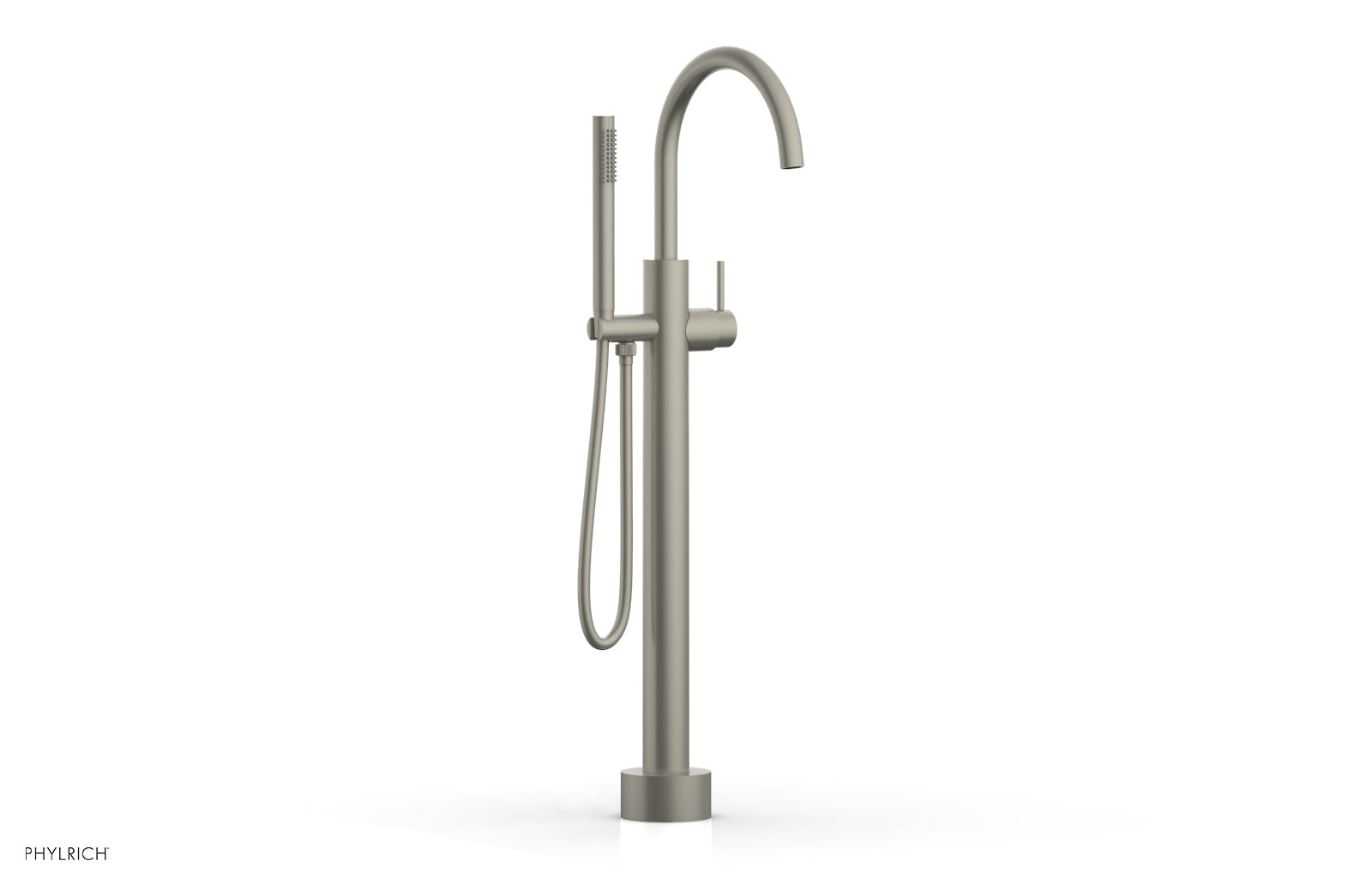 Phylrich BASIC II Low Floor Mount Tub Filler - Lever Handle with Hand Shower