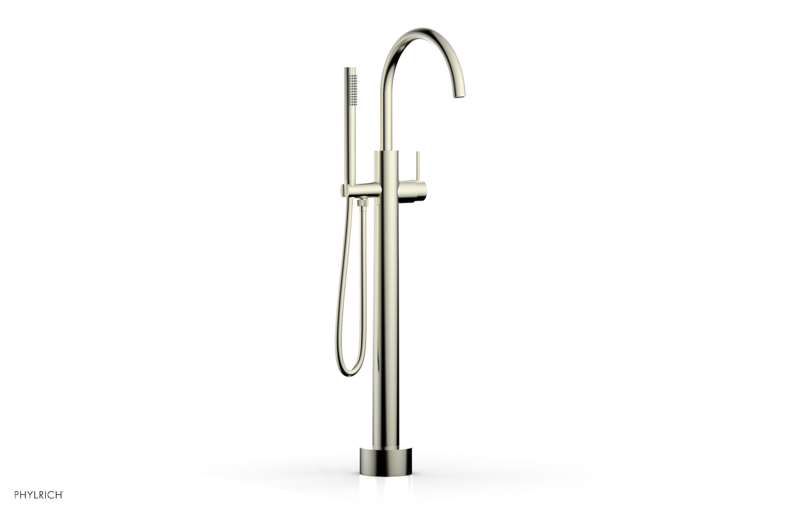 Phylrich BASIC II Low Floor Mount Tub Filler - Lever Handle with Hand Shower