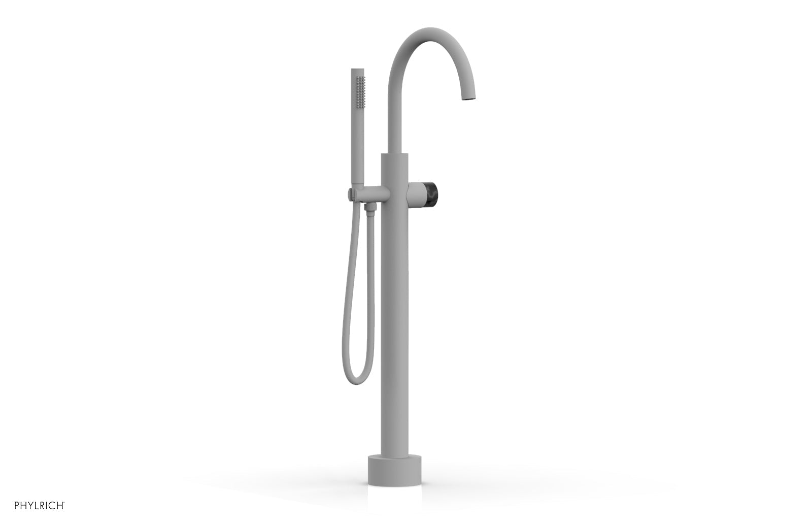 Phylrich BASIC II Low Floor Mount Tub Filler - Marble Handle with Hand Shower