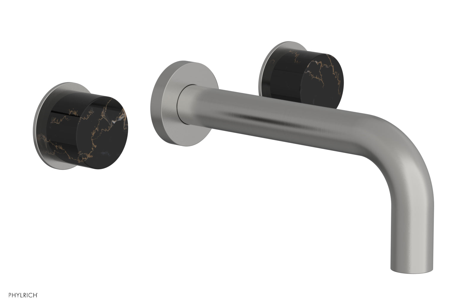 Phylrich BASIC II Wall Tub Set, Black Marble Handles