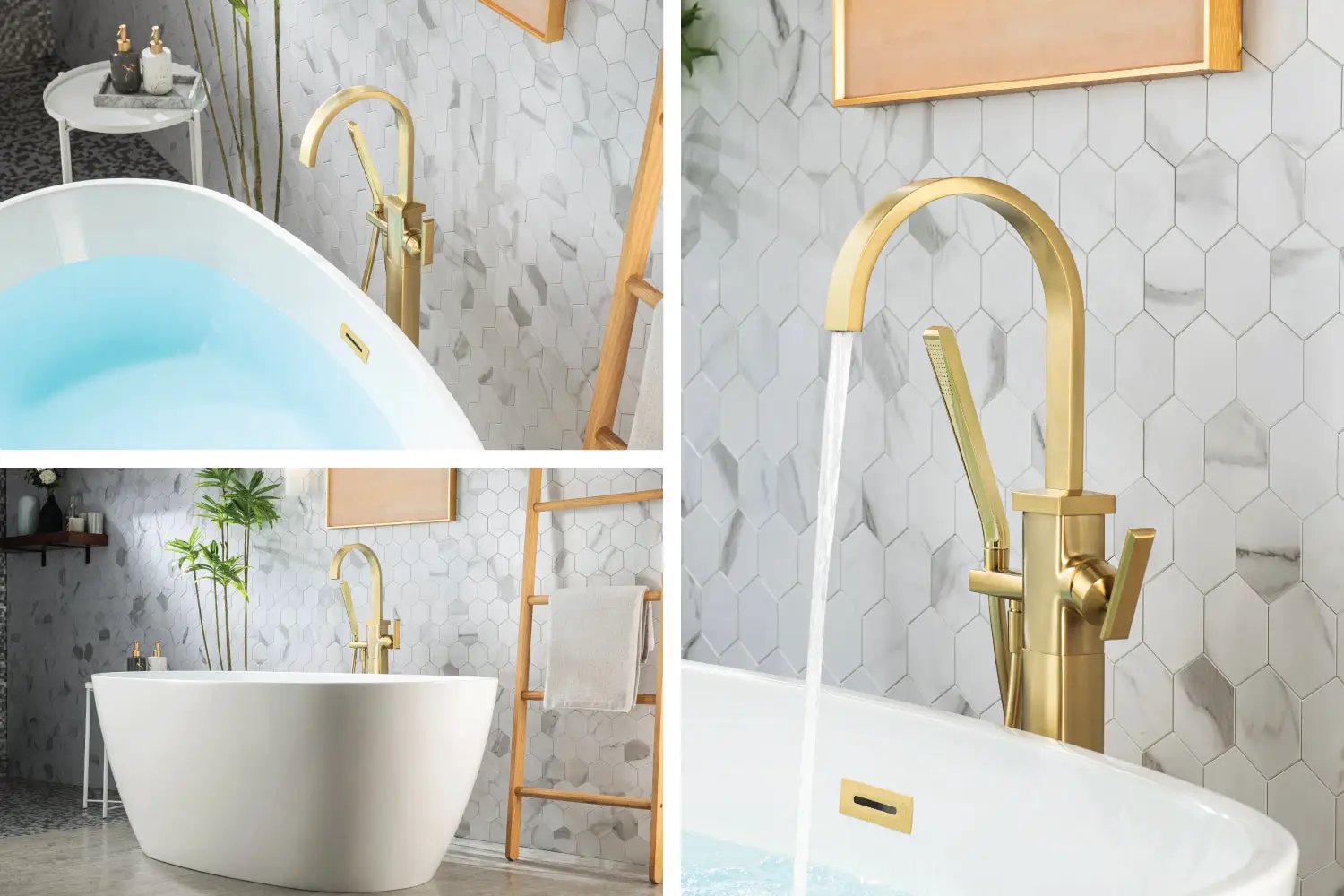 satin brass pvd tub filler