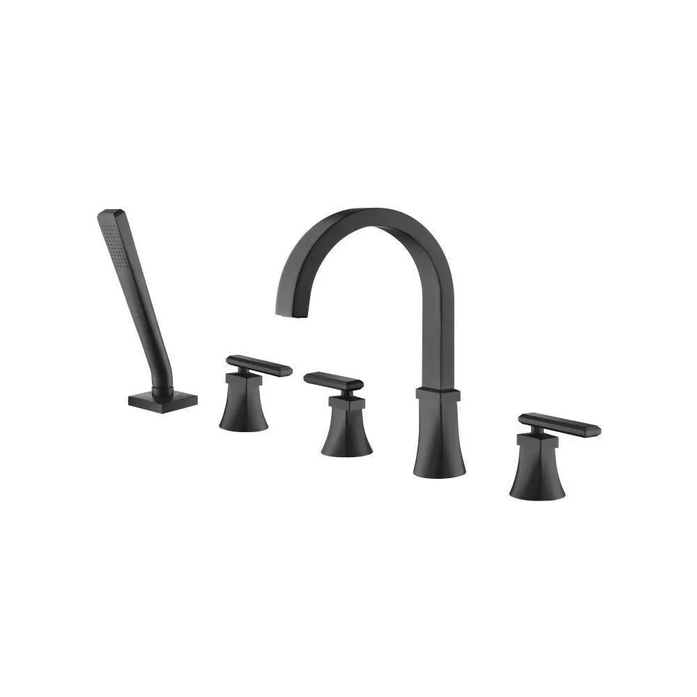 Flusso Serie 230 Five Hole Deck Mounted Roman Tub Faucet with Hand Shower by Flusso