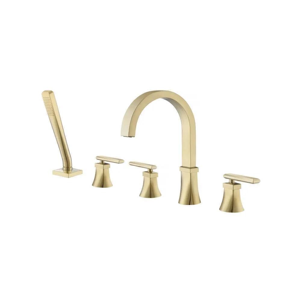 Flusso Serie 230 Five Hole Deck Mounted Roman Tub Faucet with Hand Shower by Flusso