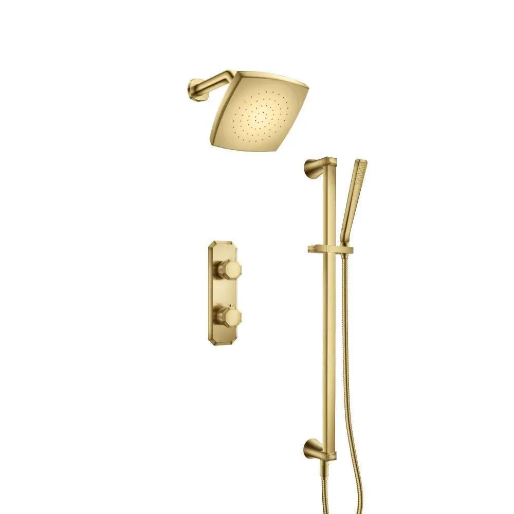 Flusso Serie 230 Two Output Shower Set with Shower Head, Hand Held and Slide Bar by Flusso