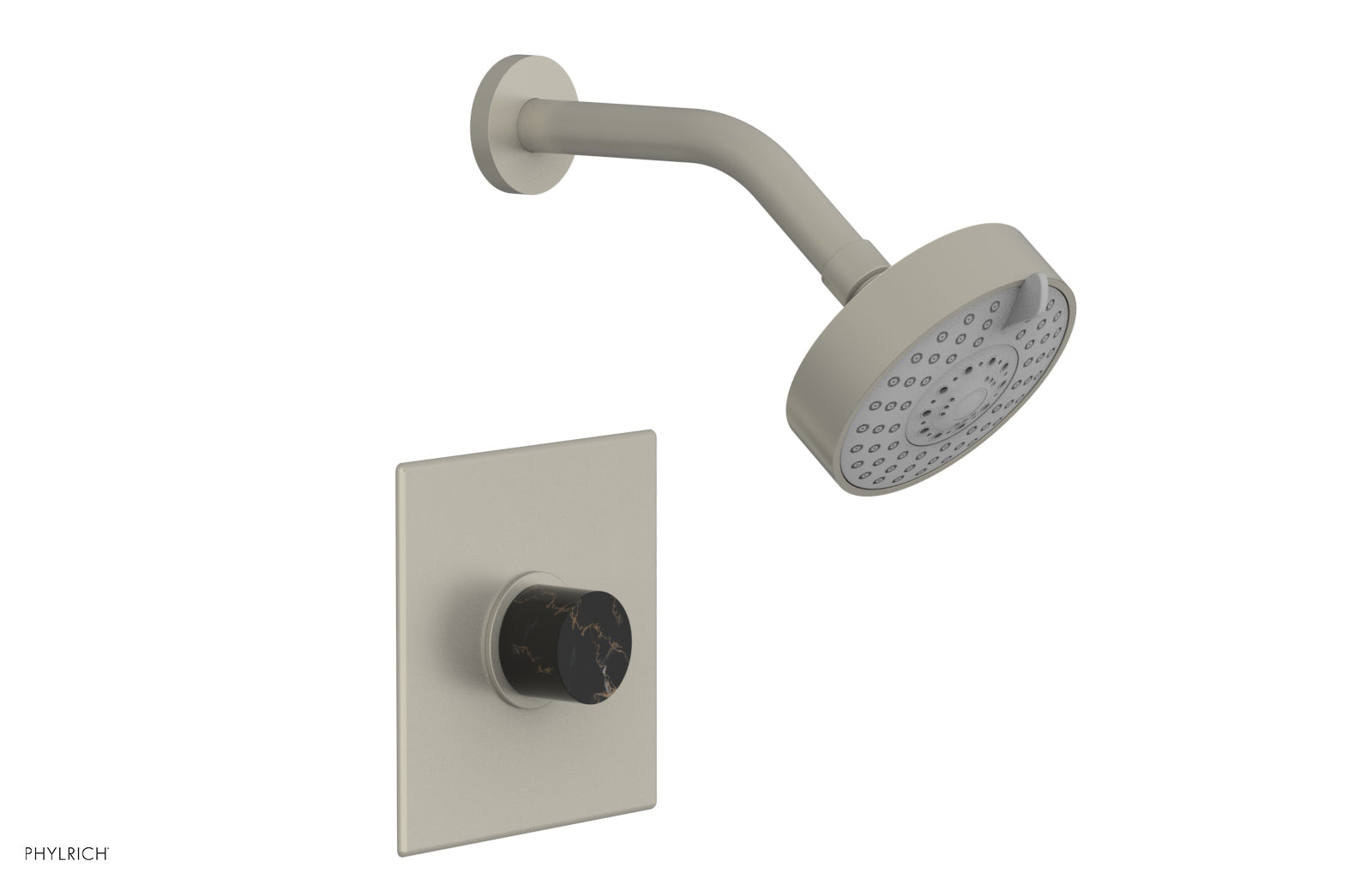 Phylrich BASIC II Pressure Balance Shower Set - Black Marble Handle