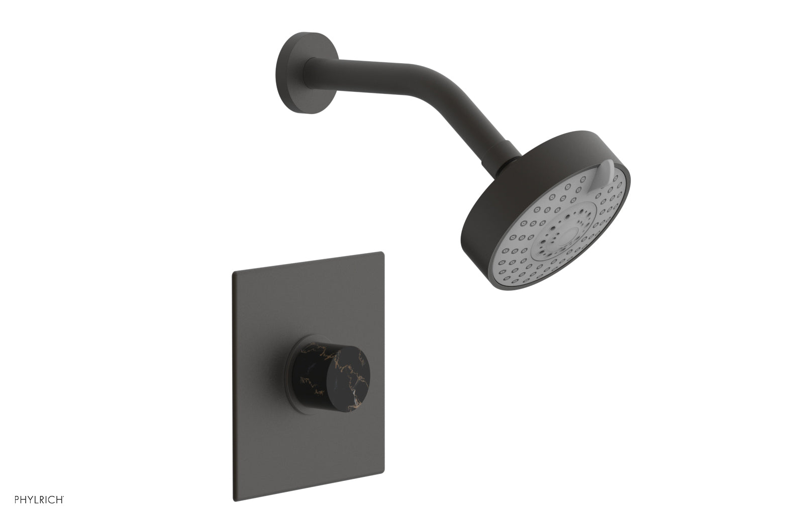 Phylrich BASIC II Pressure Balance Shower Set - Black Marble Handle