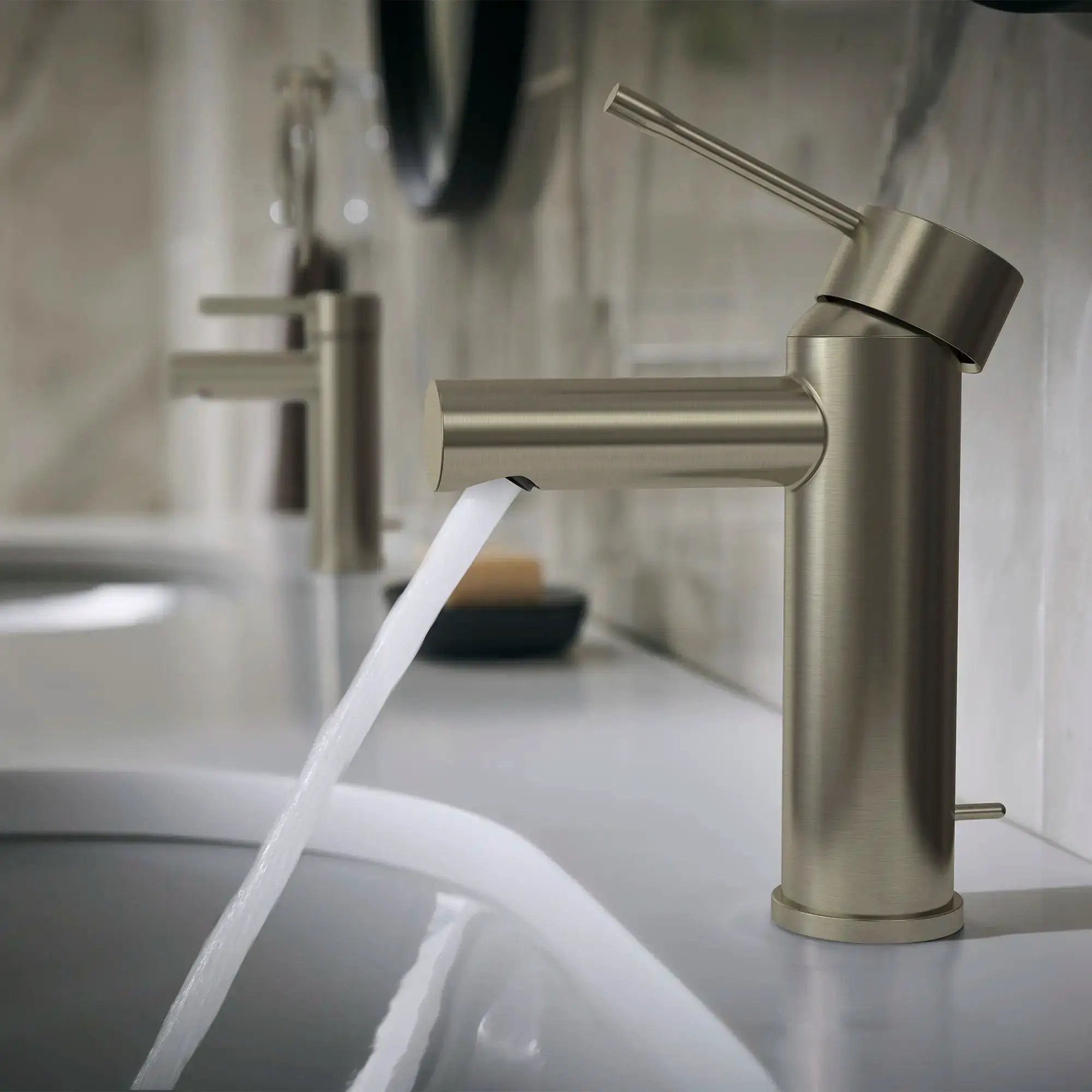 brushed nickel bathroom faucet