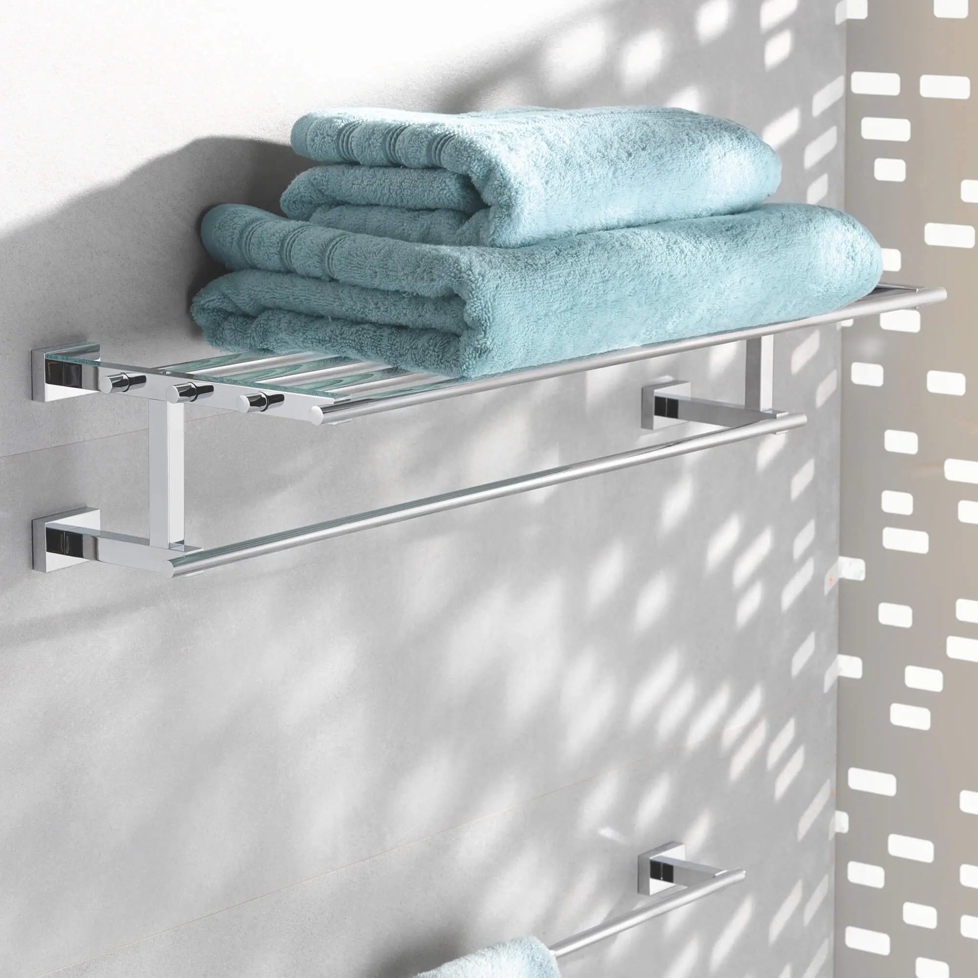 chrome towel rack
