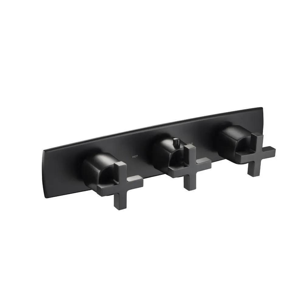 Flusso Serie 240 Trim for Horizontal Thermostatic Valve with 2 Volume Controls by Flusso