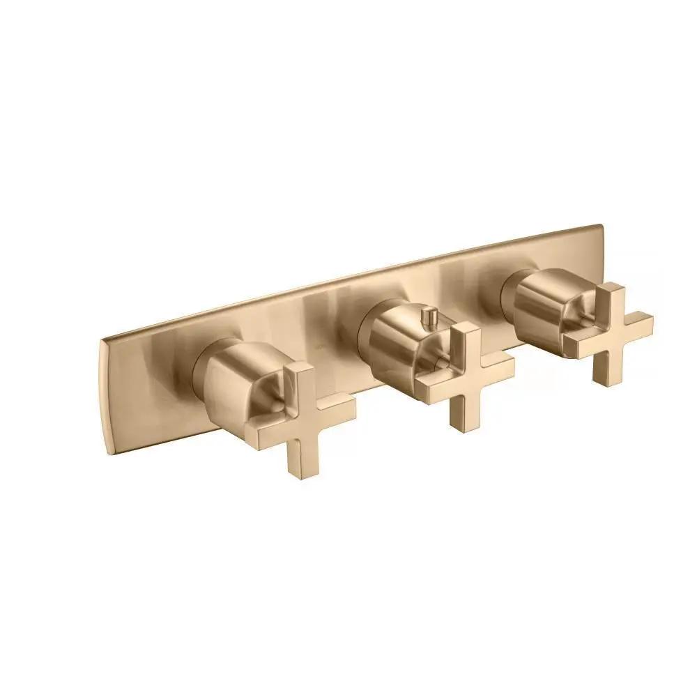 Flusso Serie 240 Trim for Horizontal Thermostatic Valve with 2 Volume Controls by Flusso