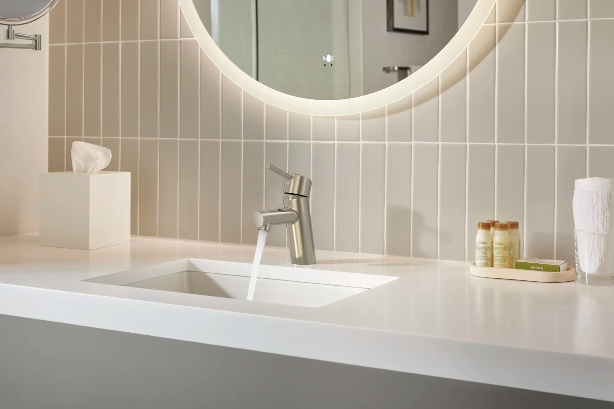 brushed nickel bathroom faucet