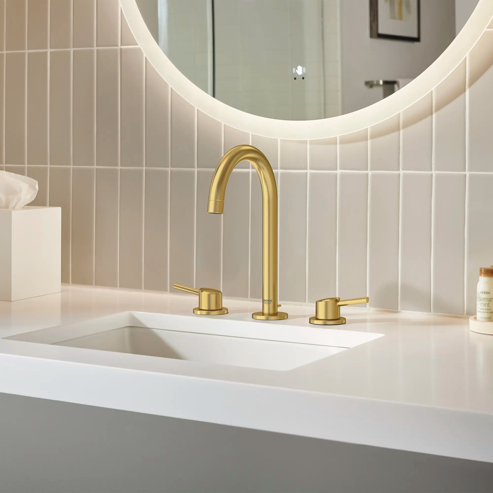 brushed cool sunrise bathroom faucet