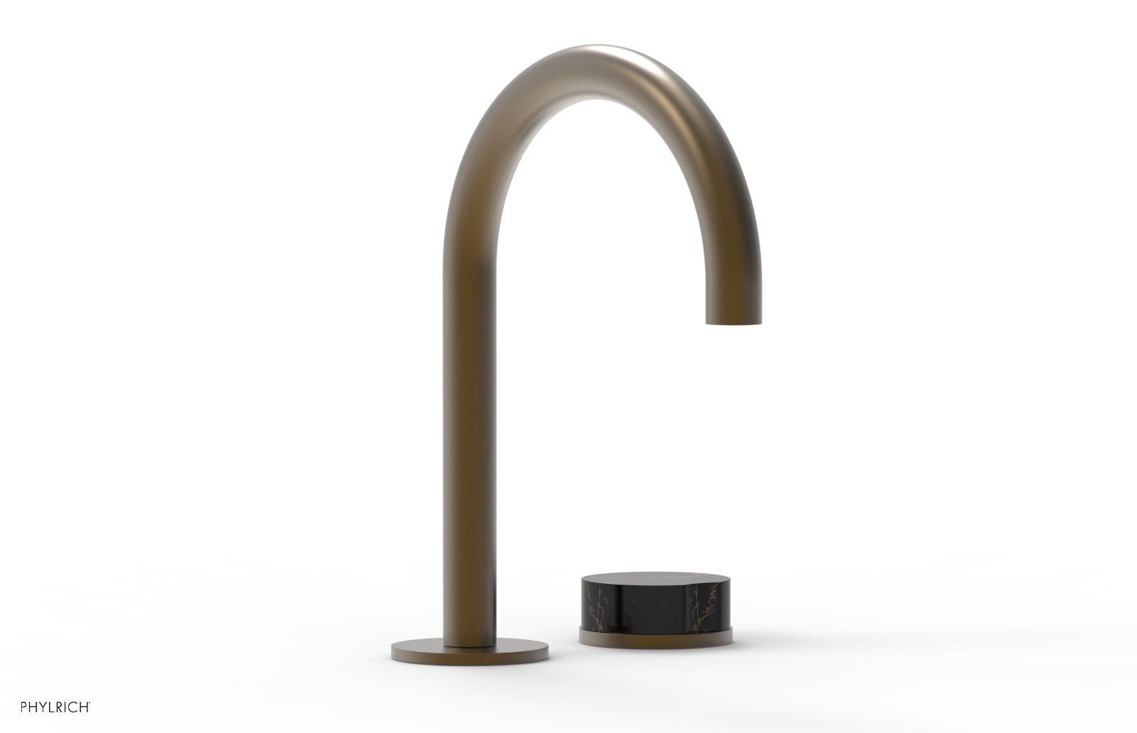 Phylrich CIRC Single Handle Faucet - High Spout, Black Marble Handles