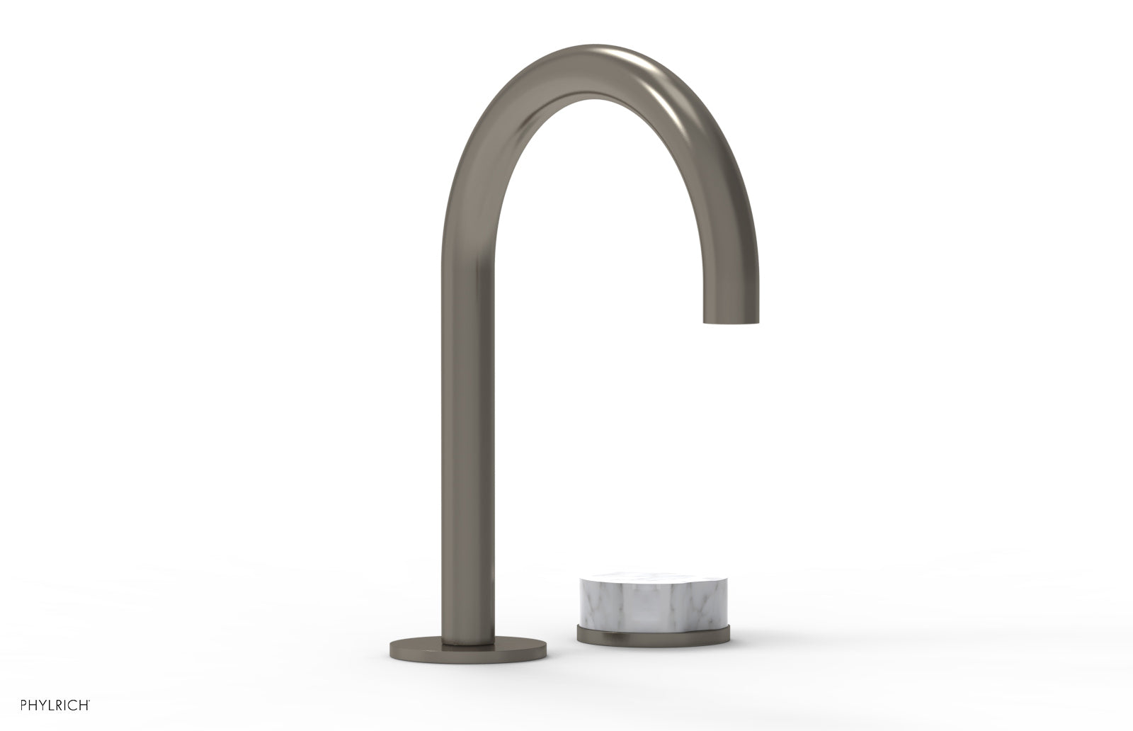 Phylrich CIRC Single Handle Faucet - High Spout, White Marble Handles