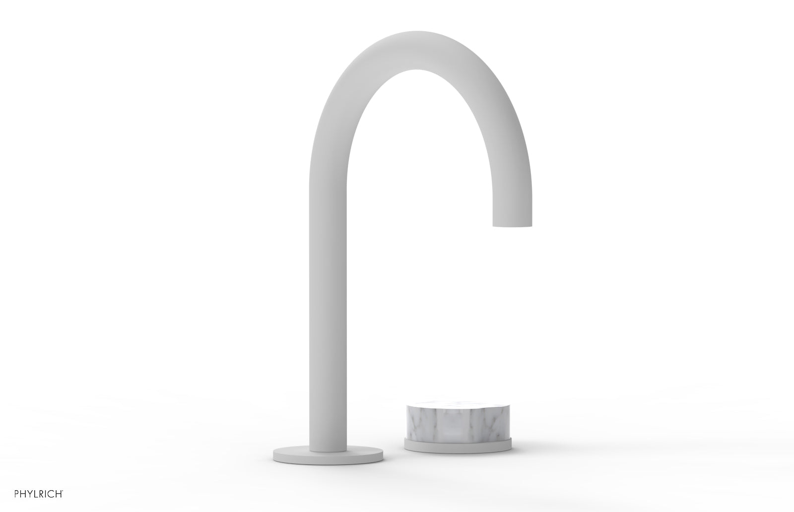 Phylrich CIRC Single Handle Faucet - High Spout, White Marble Handles