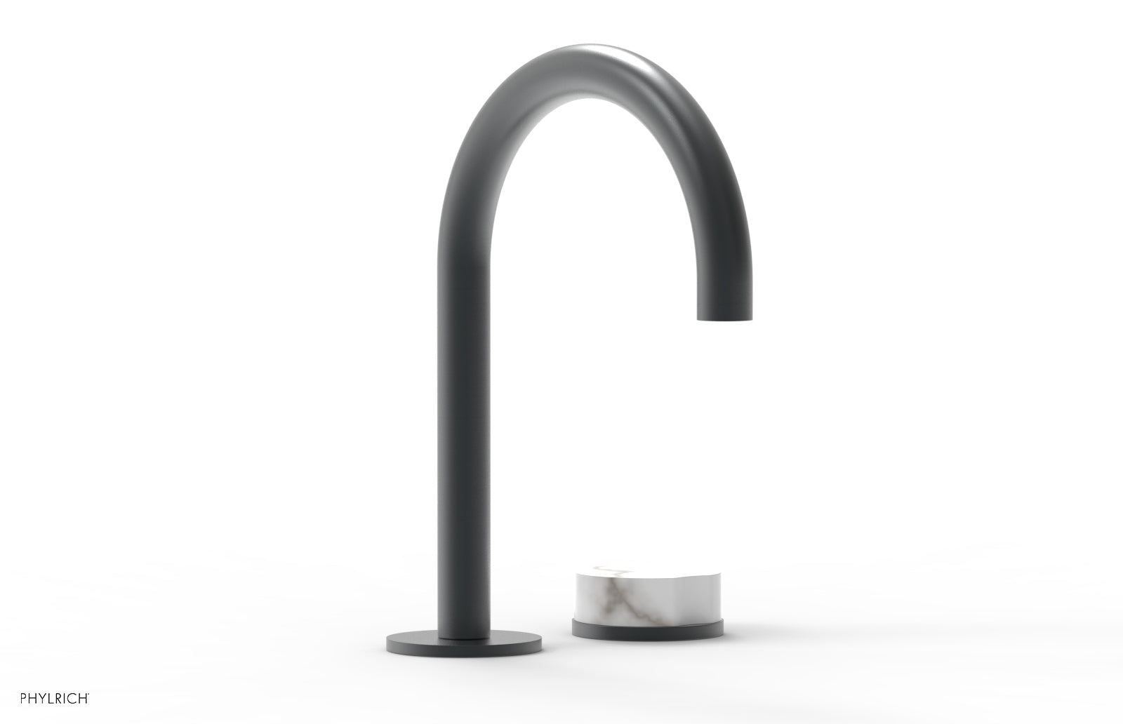 Phylrich CIRC Single Handle Faucet - High Spout, White Marble Handles