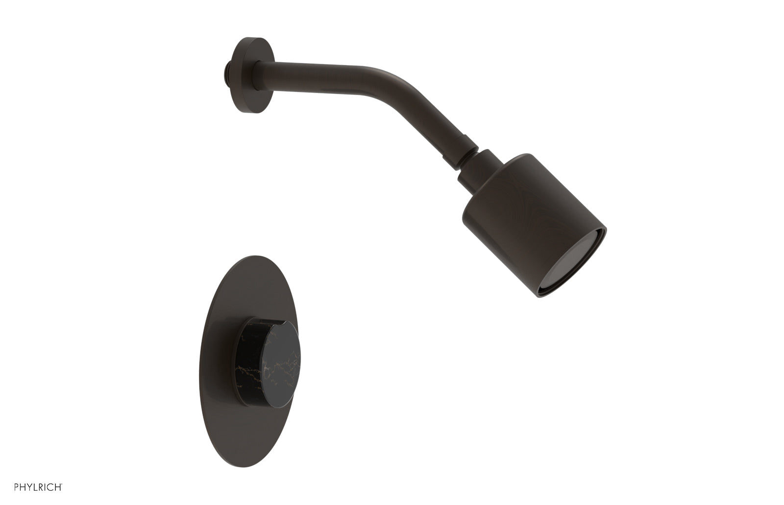 Phylrich CIRC Pressure Balance Shower Set - Black Marble Handle