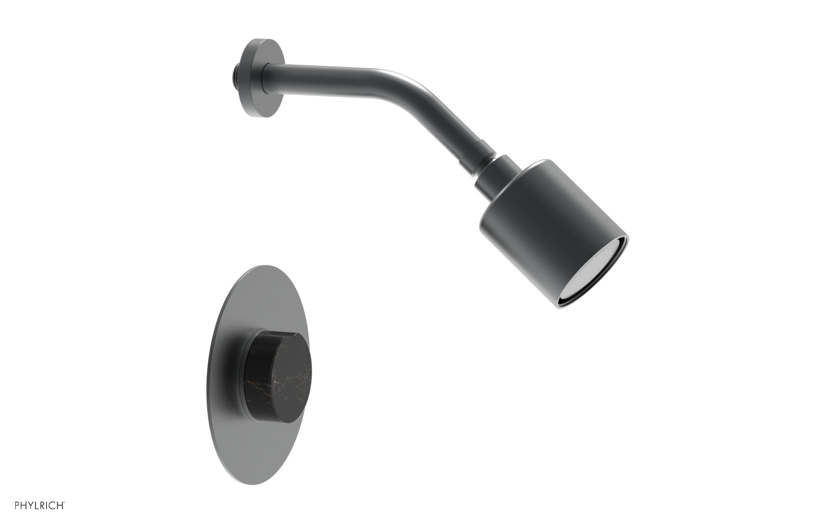 Phylrich CIRC Pressure Balance Shower Set - Black Marble Handle