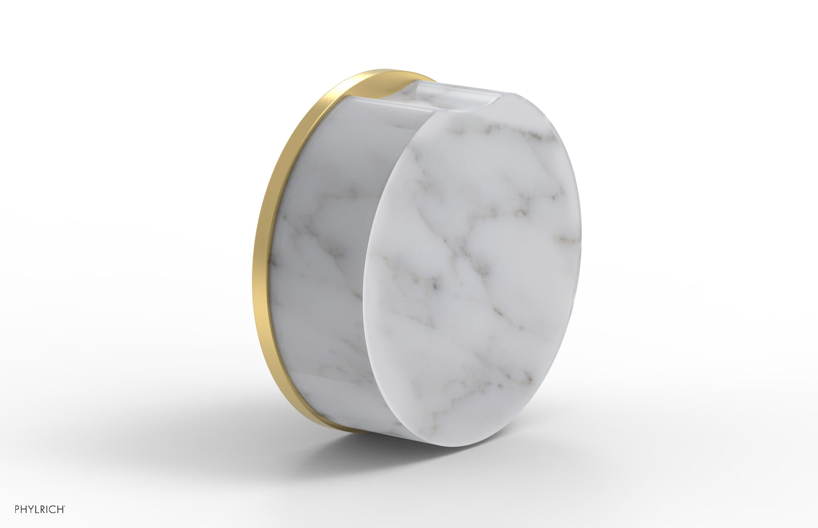 Phylrich CIRC Volume Control/Diverter Trim - White Marble Handle