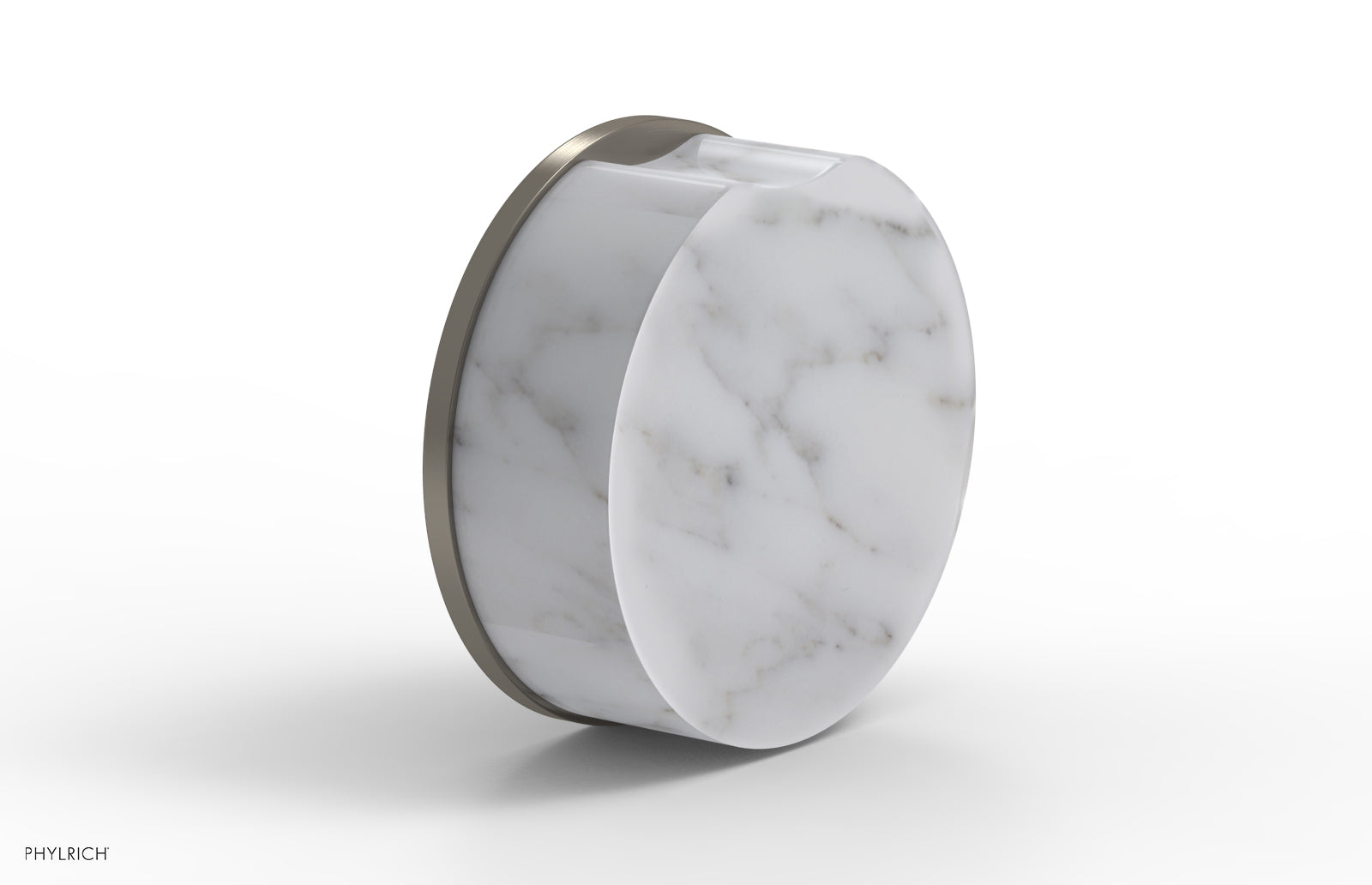 Phylrich CIRC Volume Control/Diverter Trim - White Marble Handle