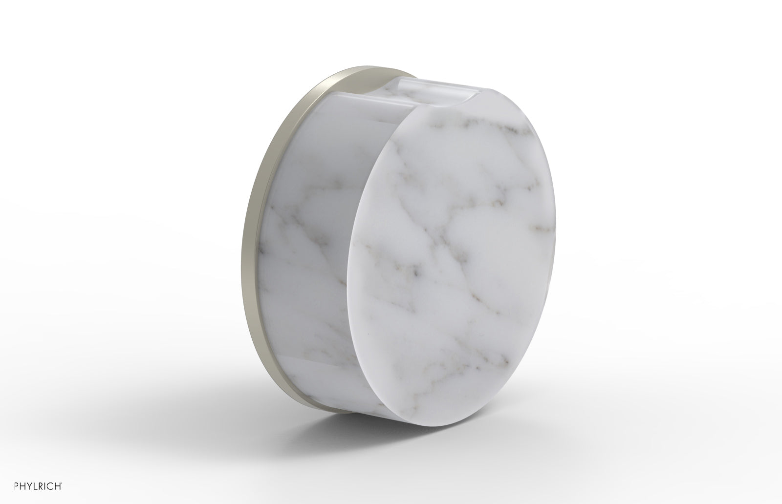 Phylrich CIRC Volume Control/Diverter Trim - White Marble Handle