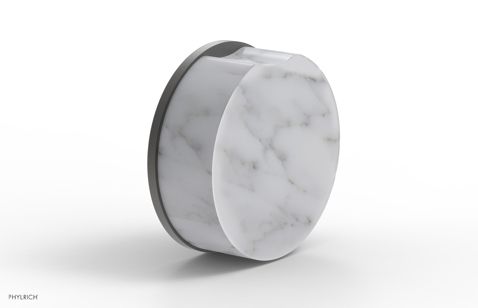 Phylrich CIRC Volume Control/Diverter Trim - White Marble Handle