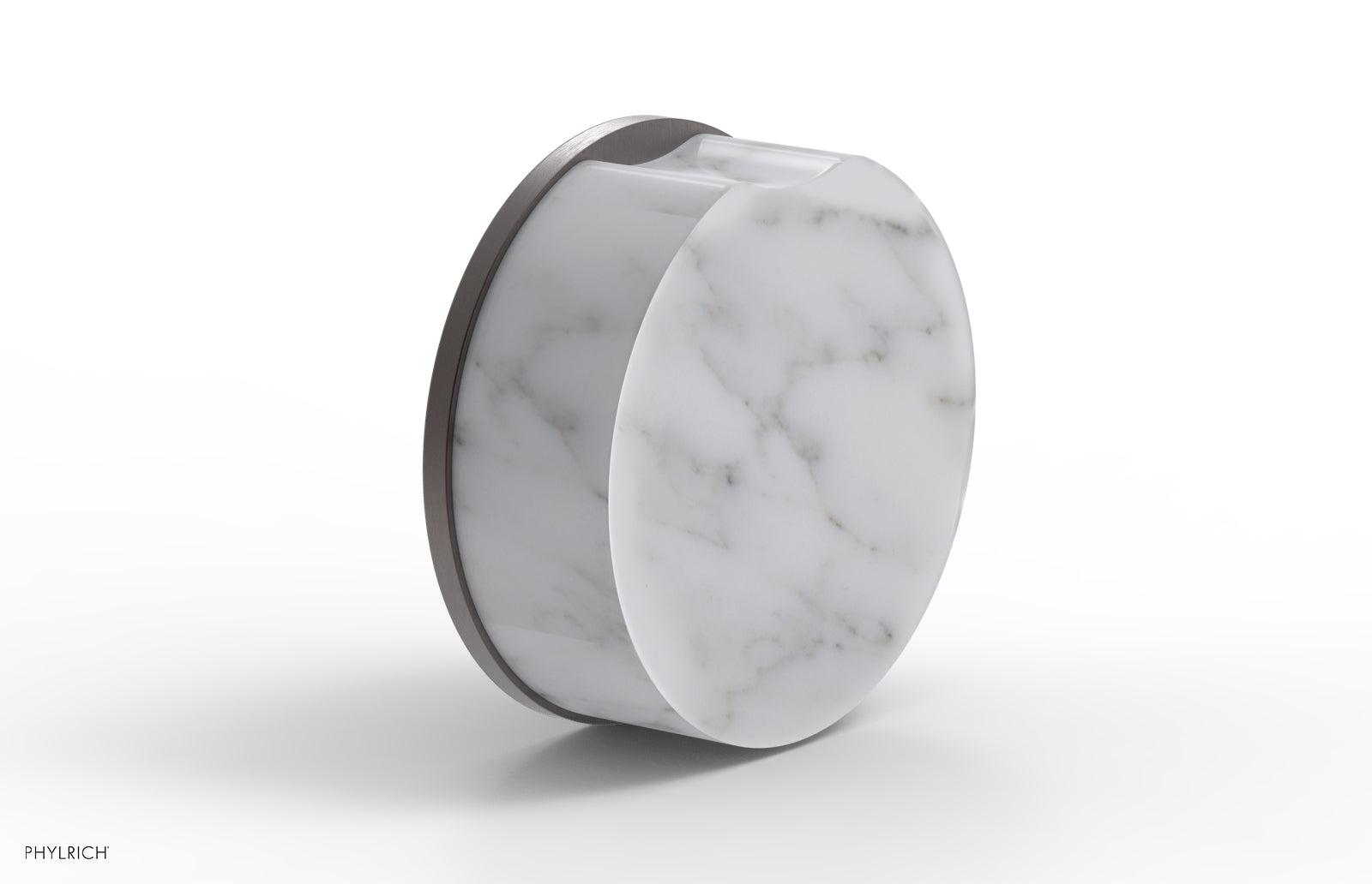 Phylrich CIRC Volume Control/Diverter Trim - White Marble Handle