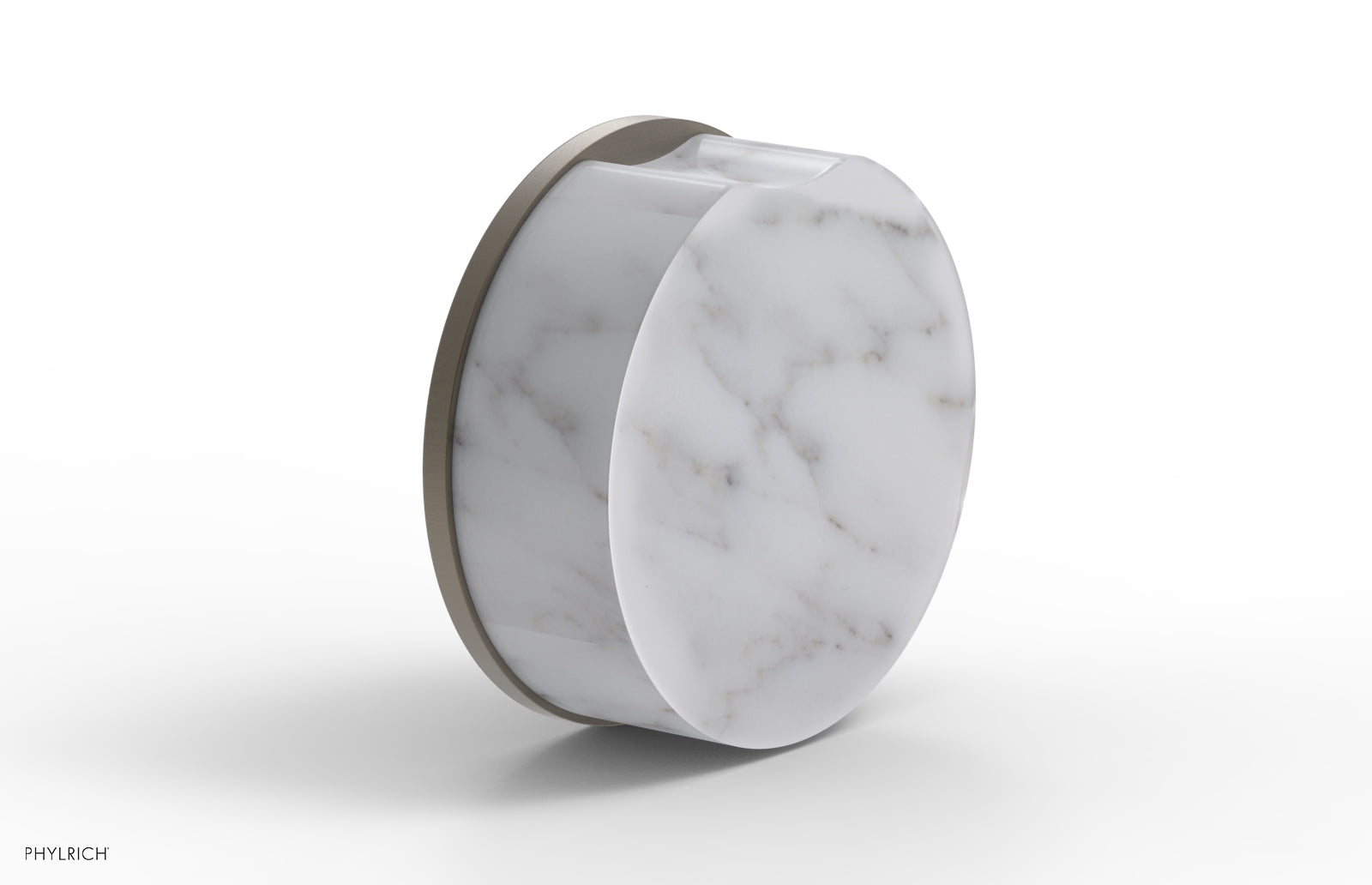 Phylrich CIRC Volume Control/Diverter Trim - White Marble Handle