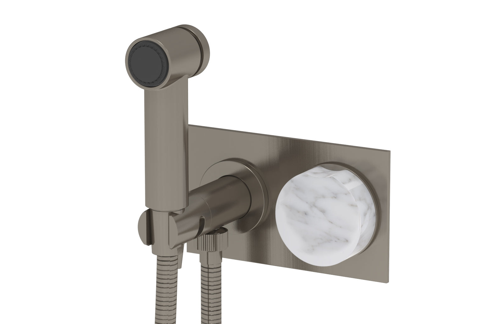 Phylrich CIRC Wall Mounted Bidet, White Marble Handle