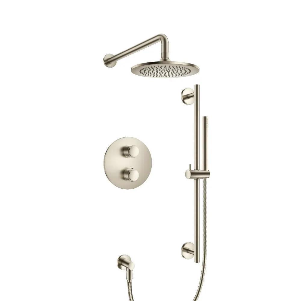 Flusso Serie 250 Two Output Shower Set with Shower Head, Hand Held and Slide Bar by Flusso
