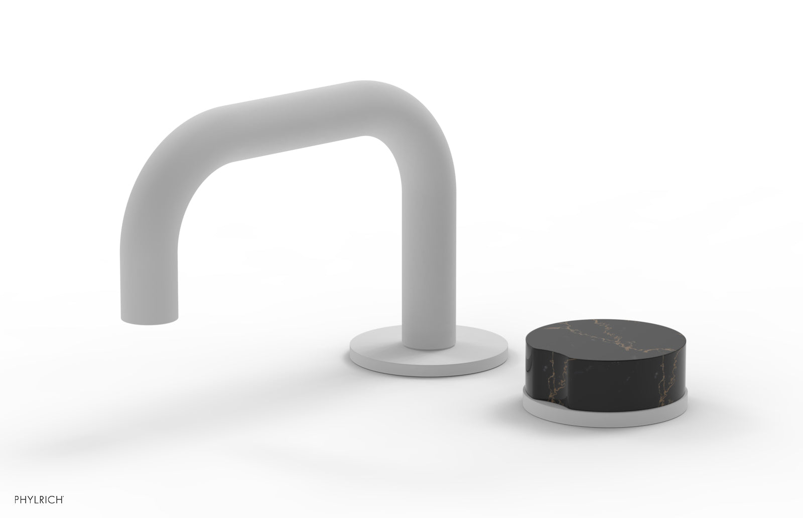 Phylrich CIRC Single Handle Faucet - Low Spout, Black Marble Handle