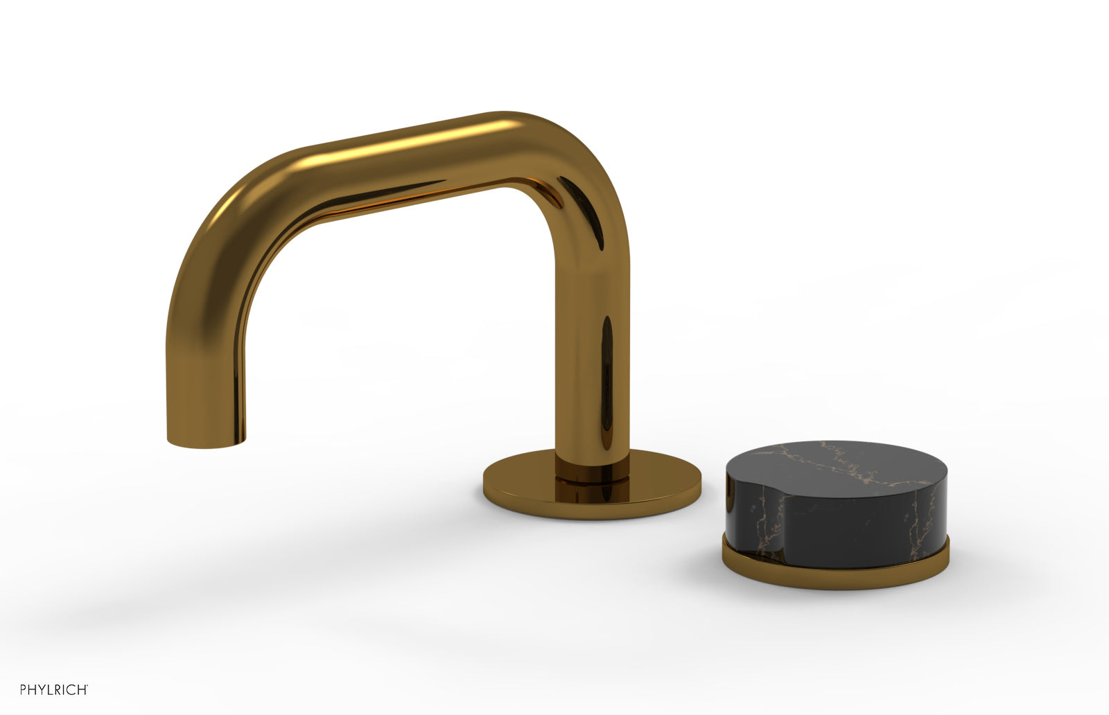 Phylrich CIRC Single Handle Faucet - Low Spout, Black Marble Handle