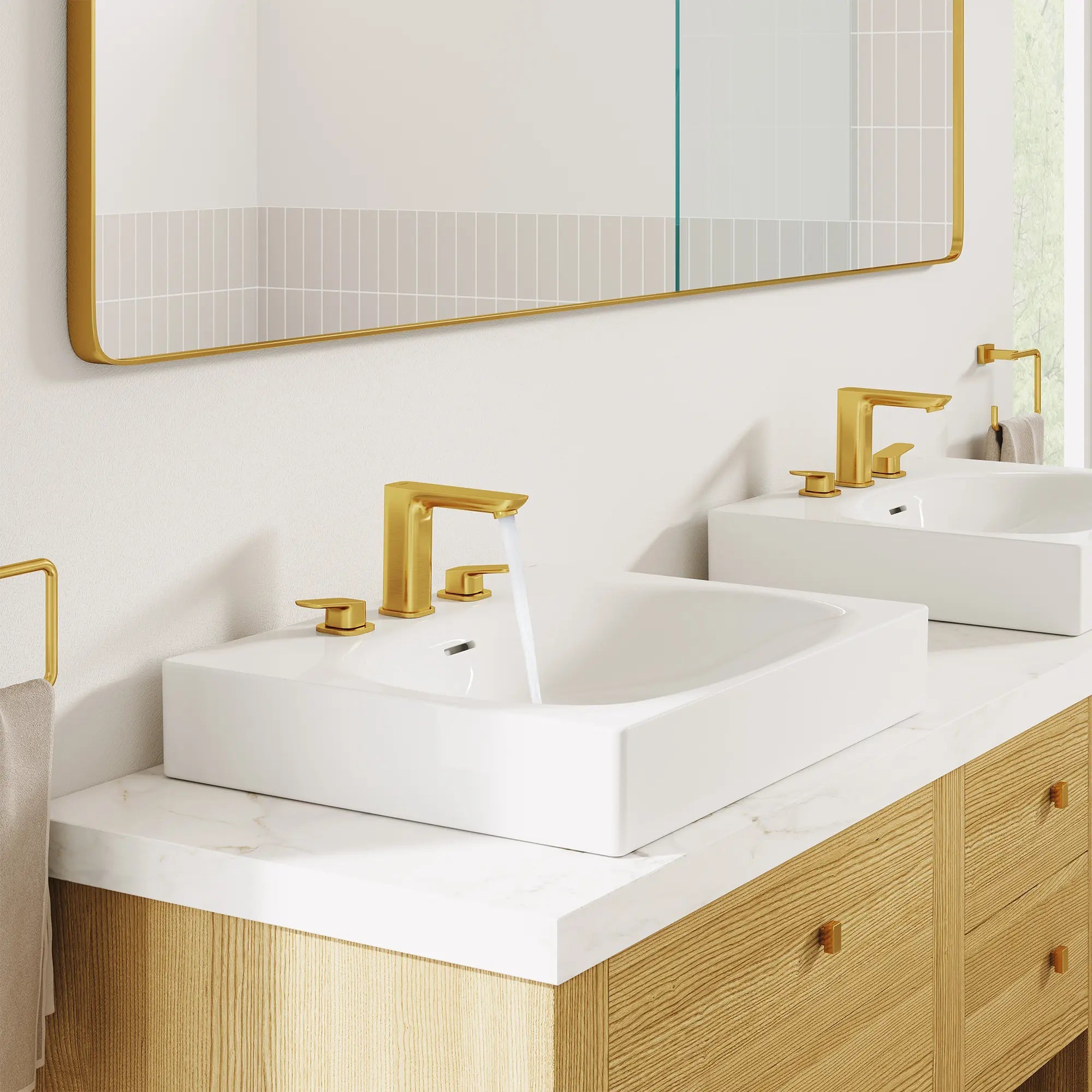 brushed cool sunrise towel ring