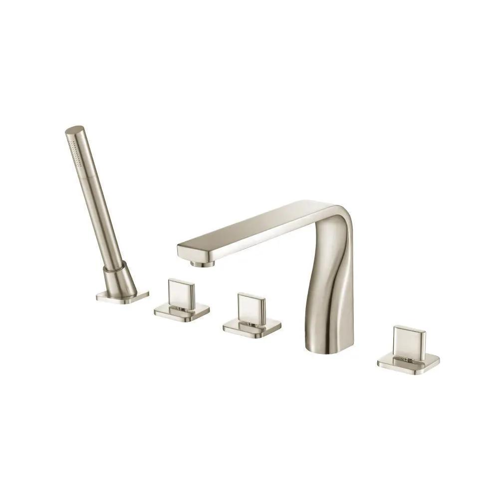 Flusso Serie 260 Five Hole Deck Mounted Roman Tub Faucet with Hand Shower by Flusso