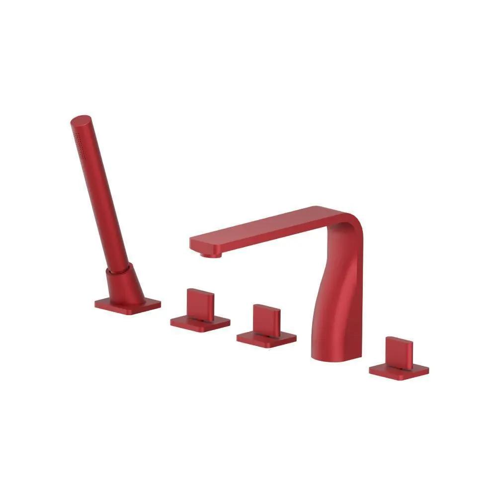 Flusso Serie 260 Five Hole Deck Mounted Roman Tub Faucet with Hand Shower by Flusso