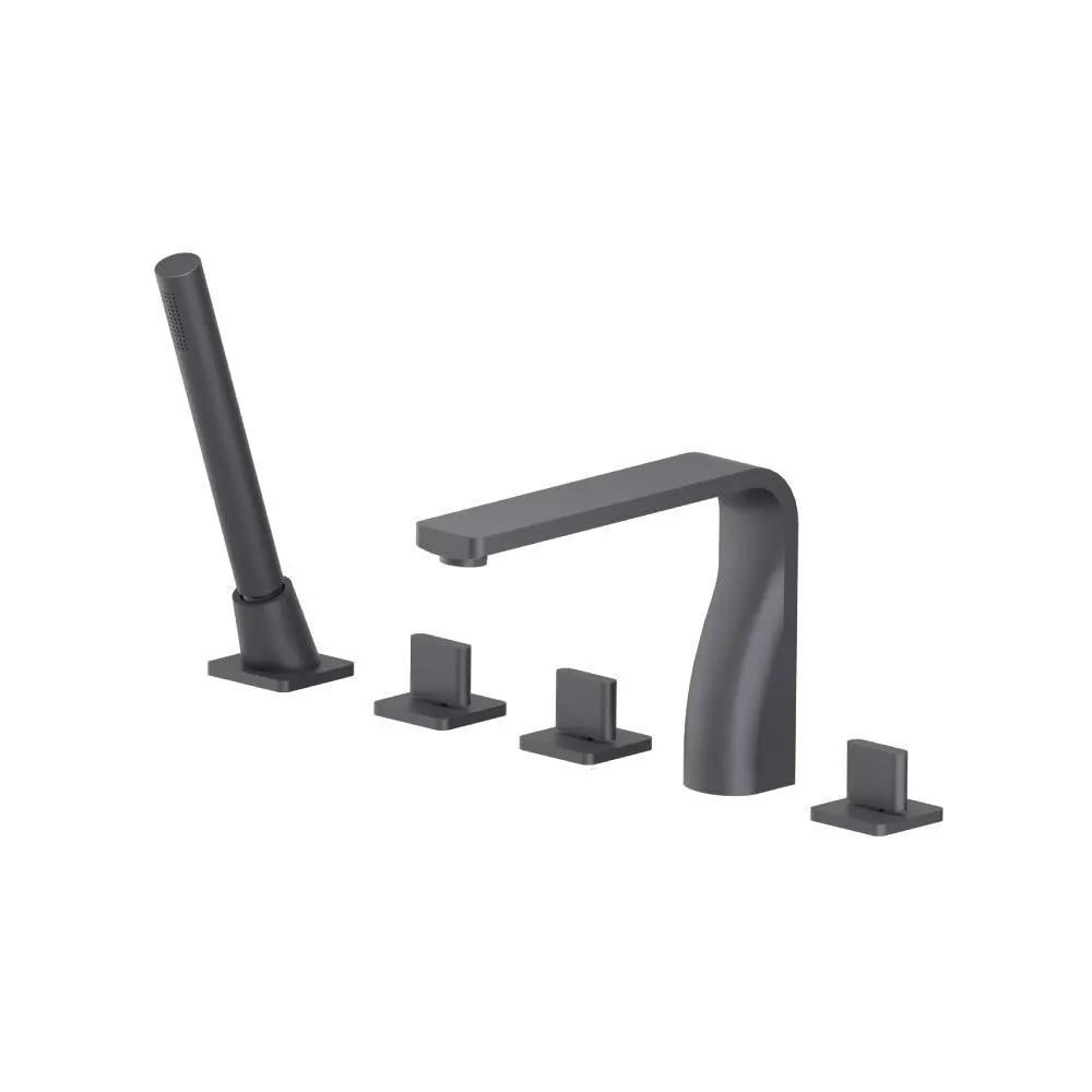 Flusso Serie 260 Five Hole Deck Mounted Roman Tub Faucet with Hand Shower by Flusso