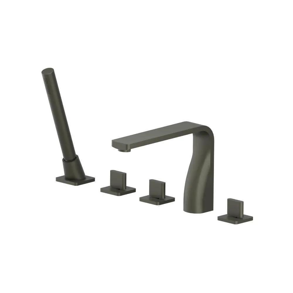 Flusso Serie 260 Five Hole Deck Mounted Roman Tub Faucet with Hand Shower by Flusso