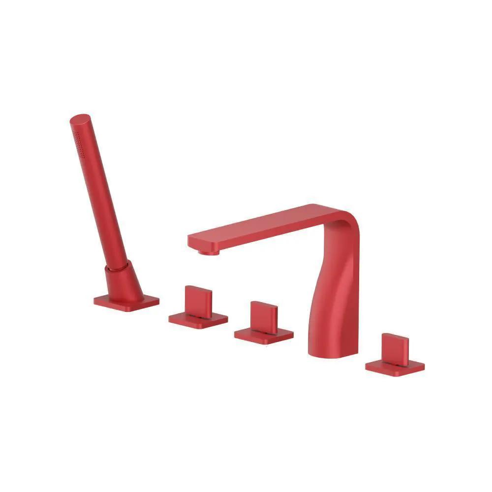 Flusso Serie 260 Five Hole Deck Mounted Roman Tub Faucet with Hand Shower by Flusso