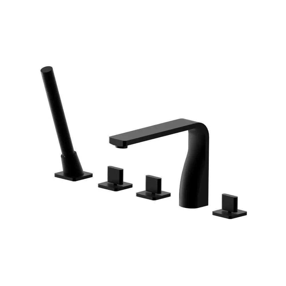 Flusso Serie 260 Five Hole Deck Mounted Roman Tub Faucet with Hand Shower by Flusso